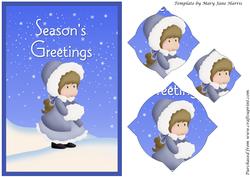 Christmas Girl in Snow Splendid Pyramid