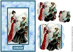 Vintage Ladies Scalloped Pyramid