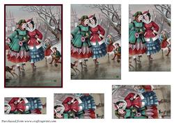 Vintage Ladies Skating Pyramid