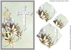 Easter Lilies with Cross Splendid Pyramid