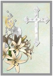 Easter Lilies with Cross A4
