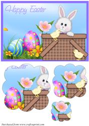 Easter Bunny and Chicks Scalloped Pyramid