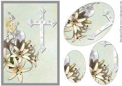 Easter Lilies with Cross Oval Pyramid