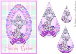 Easter Cross with Butterflies Teardrop Pyramid