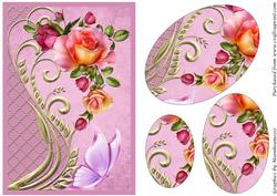 Roses and Swirls Oval Pyramid