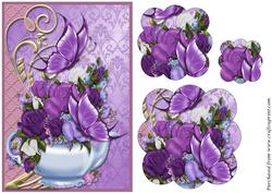 Teapot with Flowers Scalloped Pyramid