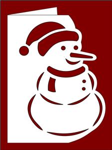 OVER THE EDGE SNOWMAN CHRISTMAS CARD