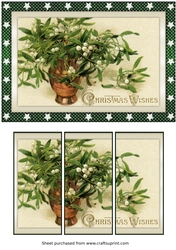 Christmas Mistletoe in Vase Panel Card