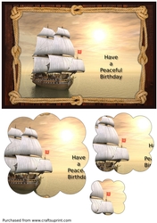 Sailboat Birthday Scalloped Pyramid
