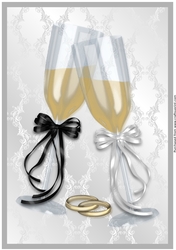 Champagne Flutes and Wedding Rings A4