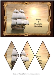 Sailboat Birthday Diamond Panel Card