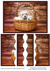 Cute Puppies in Basket Wavy Side Stacker