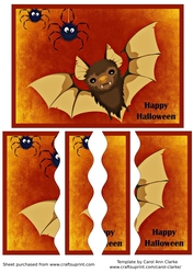 Halloween Bat and Spiders Wavy Side Stacker