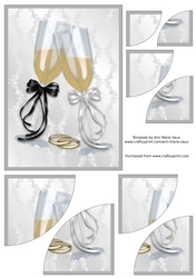 Champagne Flutes and Wedding Rings Duo Corner Stacker