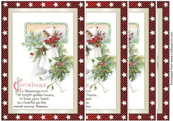 Vintage Christmas Girl with Flowers Side Stacker