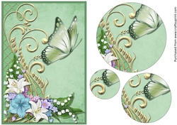 Lily Flowers with Butterfly Circle Pyramid