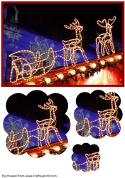 Christmas Reindeer Lights Scalloped Pyramid