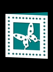 CHRISTMAS BUTTERFLY SQUARE CARD