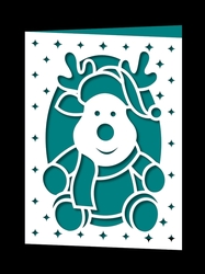 CHRISTMAS REINDEER APERTURE CARD