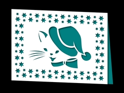 CHRISTMAS CAT FRAMED CARD