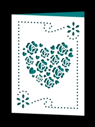 ROSES HEART FRAMED CARD