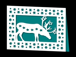 CHRISTMAS REINDEER 1 FRAMED CARD