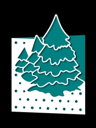 SNOWY TREES OVER THE TOP CARD