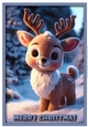 Christmas Cute Reindeer A4 1