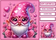 Valentine Pink Gnome Quick Card