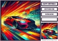 Birthday Male Car Quick Card XIV