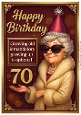 Funny Female Birthday Card A4 – 70th