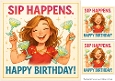DD FUNNY FEMALE BIRTHDAY QUICK CARD 14