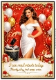DD GOLDEN FEMALE BIRTHDAY A4 35