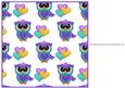 Lilac Owl with Balloons Background 8x8