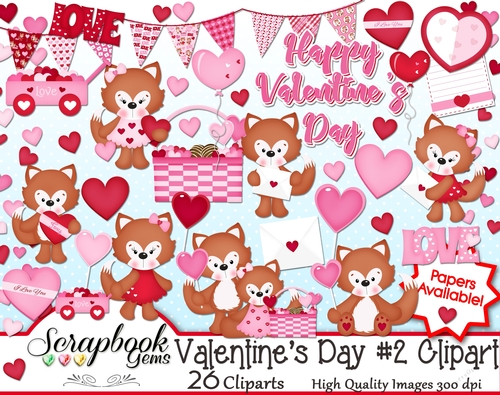 VALENTINES DAY SET 1 CLIPART - 26 Clipart Images