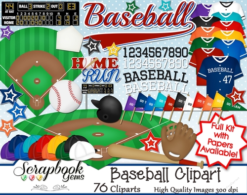 BASEBALL Clipart - 76 Clipart Images