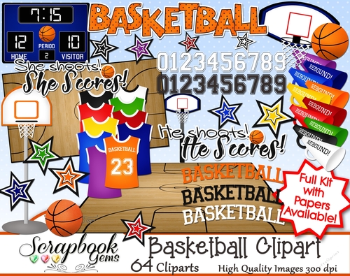 BASKETBALL Clipart - 64 Clipart