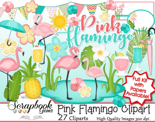 PINK FLAMINGO CLIPART - 27 Clipart Images