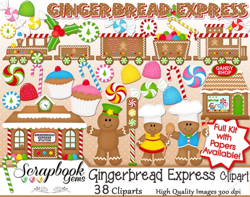GINGERBREAD EXPRESS CLIPART - 38 Clipart Images
