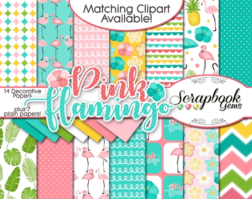 PINK FLAMINGO PAPERS KIT - 21 .jpeg Papers