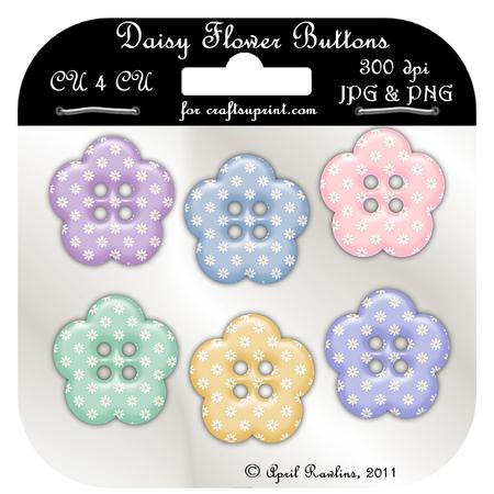 Daisy Flower Buttons