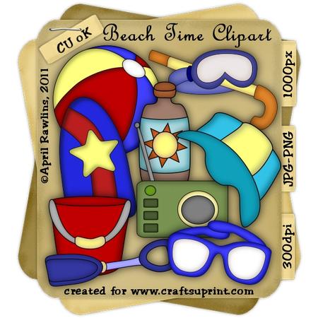 Beach Time Clipart Kit