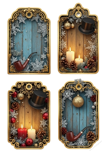 Gentleman Christmas tags 02