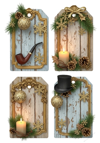 Gentleman Christmas tags 04