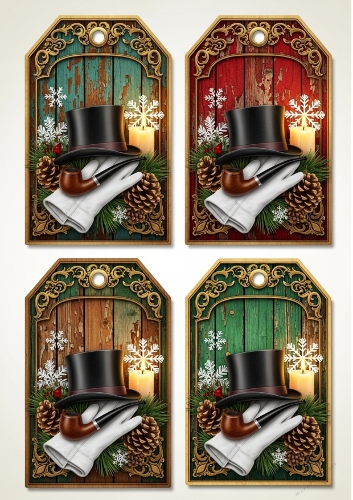 Gentleman Christmas tags 05
