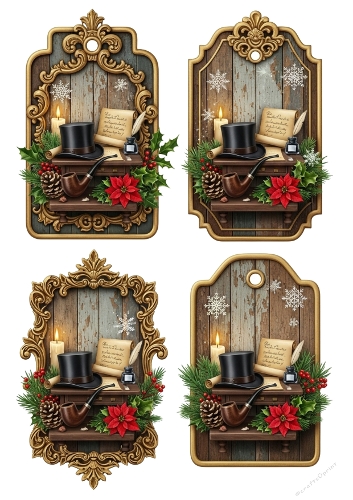 Gentleman Christmas tags 08