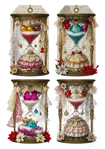 Hourglass New Year Christmas Shabby Chic