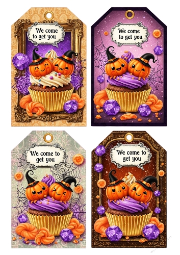 Jack-o-Lantern Jack & Jill cupcake tag 06