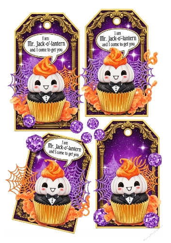 Mr. Jack-o-Lantern cupcake tag 03