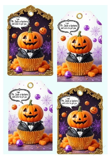 Mr. Jack-o-Lantern cupcake tag 04